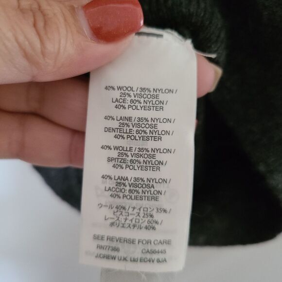 J. Crew Crewneck Edged Lace Wool Blend Sweater sz M - Picture 4 of 5